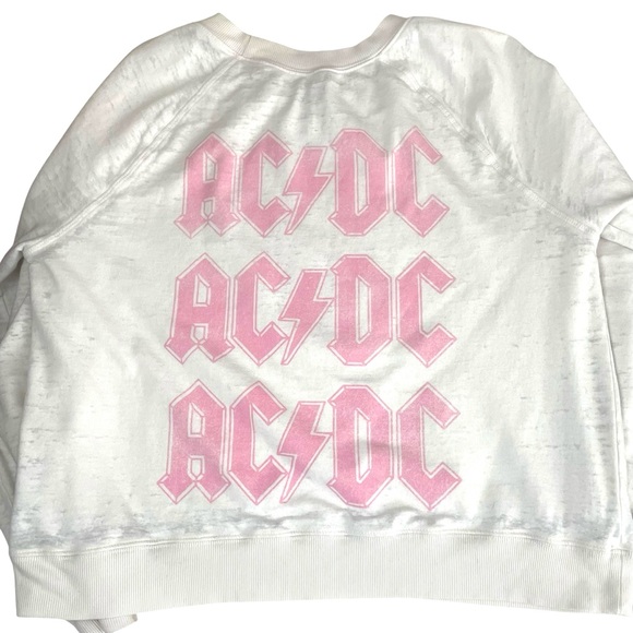 Recycled Karma AC/DC Pink Bolt Rock Out Sweatshirt - Picture 11 of 13